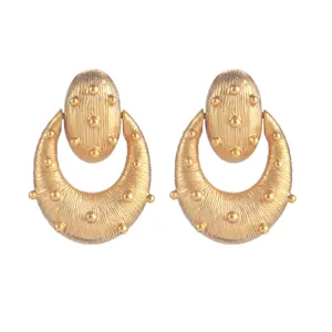 Boucles d'Oreilles Géométriques Vintage en Cuivre pour Femmes Avec Tige en Argent Sterling 925 Strass Perle Artificielle Or Argent Bijoux de Haute Qualité
