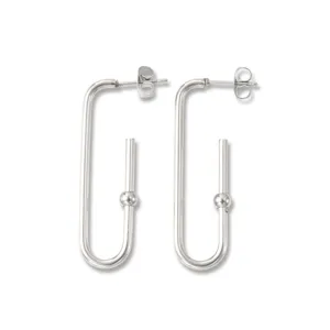 Boucles d'oreilles minimalistes en forme de U en acier inoxydable avec perle