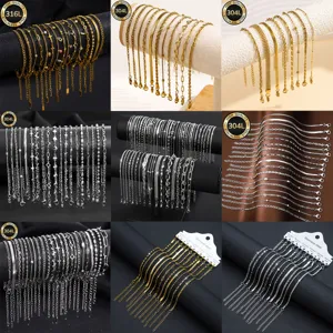 Vielfalt an Gliederkettenarmbändern aus Edelstahl in Gold- und Silberoptik
