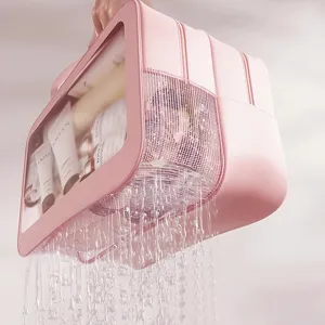 Pink waterproof cosmetic bag large capacity clear travel toiletry organizer for women