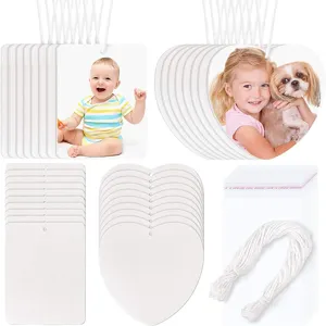 Sublimation air freshener blanks kit with strings and bags for DIY photo hanging