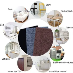 Detail showing various application scenarios for self-adhesive furniture felt pads