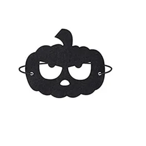 Close-up detail of black felt pumpkin mask for Halloween party and stage performances