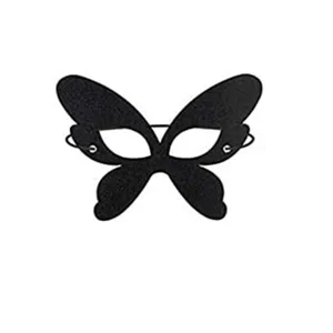 Black butterfly shaped felt eye mask perfect for Halloween parties and stage performances.