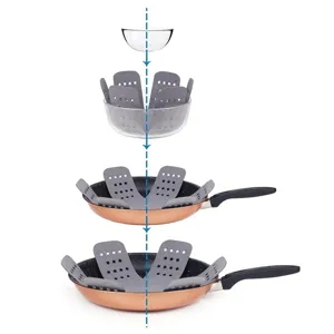 Proteggi pentole in feltro grigio per impilare e proteggere le padelle dai graffi in cucina