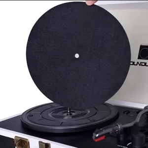 Alfombrilla de Fieltro para Tocadiscos de Vinilo Protector Antiestático Minimalista Retro Accesorios para Tocadiscos