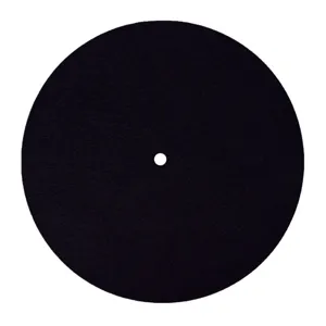 Alfombrilla de fieltro negro profesional para tocadiscos con protección antiestática