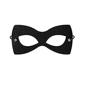 Classic black felt Halloween eye mask shown in front view for party costume and stage use