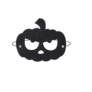Black felt pumpkin mask accessory for Halloween parties and stage performances.