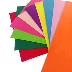 Vibrant multi-colored non-woven felt fabric sheets for DIY school crafts and creative projects.