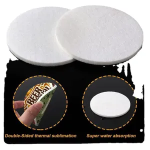 Round white sublimation felt coasters for DIY heat press printing with high water absorption