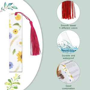 Vue détaillée des marque-pages par sublimation montrant les glands lisses et l'étanchéité.