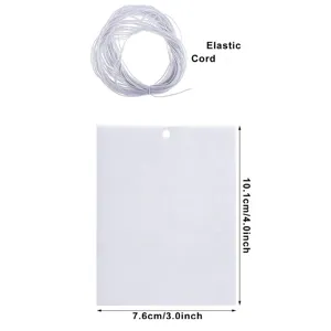 Detailed dimensions of sublimation air freshener blanks with elastic cord accessory