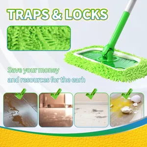 Chenille flat mop refill pad detail view, showing soft microfiber texture for cleaning floors.