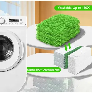 Reusable chenille mop cloth replacement pad washable flat mop cover for daily floor cleaning use
