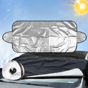 Car Windshield Sunshade Foldable Silver Coated Cloth UV Protection Front Window Cover Automotive Interior Accessories