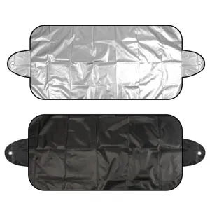 Car windshield sun shade snow protector foldable UV protection silver and black car cover
