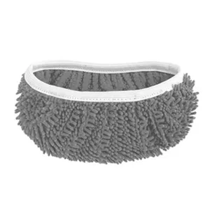 Grey chenille mop cloth replacement pad for household flat floor cleaning and dusting use.