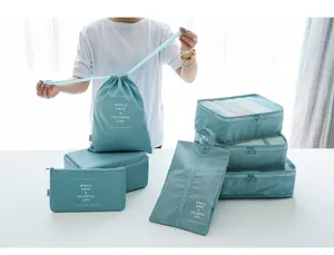 7-teiliges Reise-Packtaschen-Set wasserdichte Aufbewahrungstaschen für Kleidung Organizer