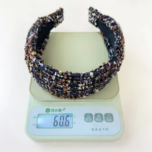 Élégant serre-tête en tweed épais multicolore pour femme pesant environ 60,6 g