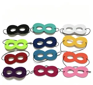 Collection of colorful felt eye masks for children's Halloween party favors and costumes