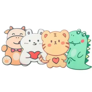 Cute cartoon animal felt deodorizing stickers for toilet with cow rabbit tiger dinosaur.