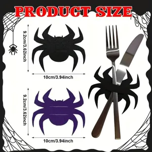 Halloween spider felt cutlery holder dimensions 10x9.2cm for table decor