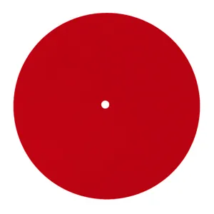 Tapete circular rojo de fieltro de alta calidad para discos de vinilo con agujero central