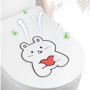 Cartoon bear felt toilet deodorant sticker for effective bathroom odor removal