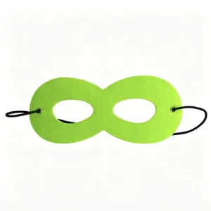 Vibrant lime green felt eye mask for children's Halloween parties and themed costumes