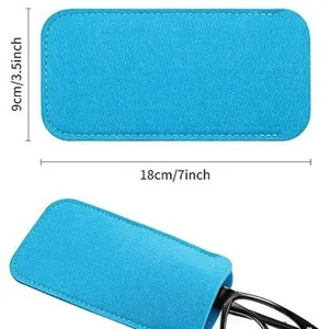 Custodia portatile in feltro blu 18cm x 9cm per riporre gli occhiali da sole da viaggio