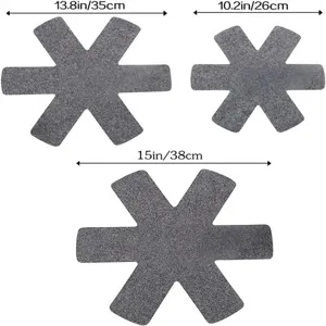 Juego de 3 protectores de ollas de fieltro gris: 26, 35 y 38 cm para máxima protección