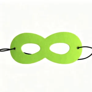 Vibrant lime green felt kids eye mask for Halloween parties and dress-up play