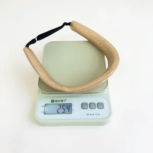 Detail view of lightweight 25.4g retro leather headband with adjustable strap