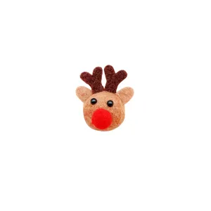 Handgemachtes Rentier aus Wollfilz für DIY Weihnachts-Haarspangen und Broschen Deko