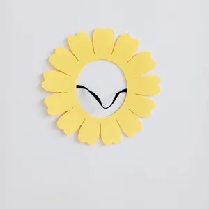 Vibrant yellow felt sunflower headwear mask prop for sports games and stage performance
