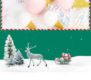 Wool felt ice cream cone pendants in a festive Christmas reindeer sled scene.