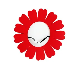 Red felt daisy sunflower headpiece funny sun flower face cover for stage performance