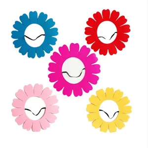 Colorful felt sunflower headwear set for kids school performance and sports games