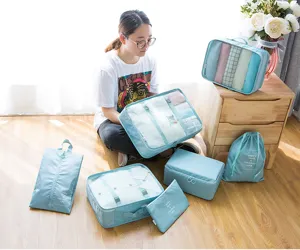 Wasserdichtes 7-teiliges Reise-Packtaschen Set, vielseitige Kleider- und Schuhbeutel.