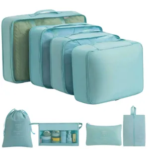 7-teiliges Reise Organizer Set, tragbare Koffer Packtaschen und Aufbewahrungsbeutel.