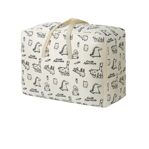 Gran bolsa de almacenamiento para edredón con diseño de dibujos animados, organizador.