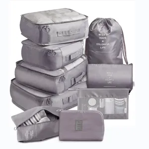 7-teiliges Reise Organizer Set wasserdichte Koffer Packtaschen für Kleidung und Schuhe
