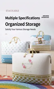 Large capacity quilt storage bag, moisture-proof and thickened fabric organizer.