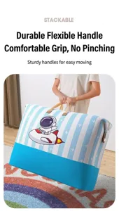 Extra large capacity storage bag with cute astronaut pattern, thickened moisture-proof quilt bag.