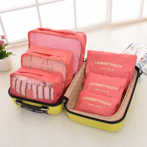 Conjunto de Bolsas de Almacenamiento de Viaje Organizador de Equipaje Impermeable Cubos de Embalaje Para Ropa Zapatos Accesorios de Viaje
