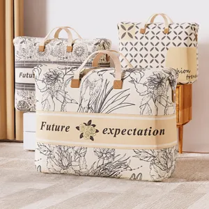 Large Capacity Waterproof Non-Woven Quilt Storage Bag Foldable Luggage Packing Organizer Moving Storage Bag