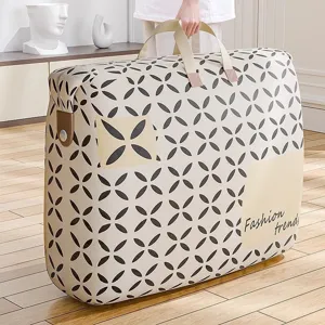 Large capacity moving storage bag waterproof quilt organizer with sturdy handles for home luggage.