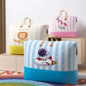 Thickened Non-Woven Fabric Storage Bag Large Capacity Quilt Organizer Cartoon Print Moving Packing Bag