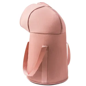 Cubo plegable portátil para baño de pies sobre la rodilla en rosa material térmico catiónico
